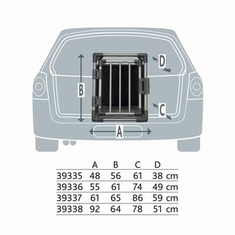 Sizing of the Trixie autobench / vervoersbox / transportbox)